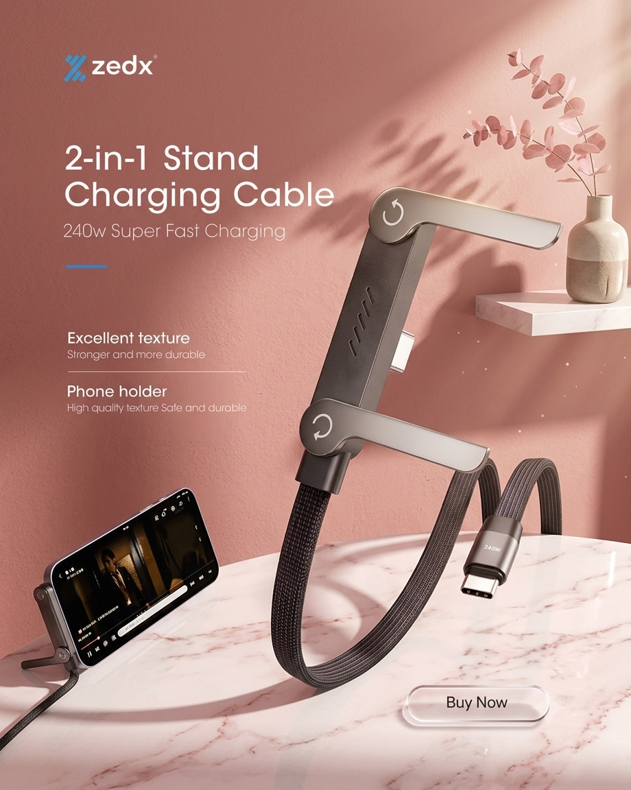 2-in-1 Stand Charging Cable