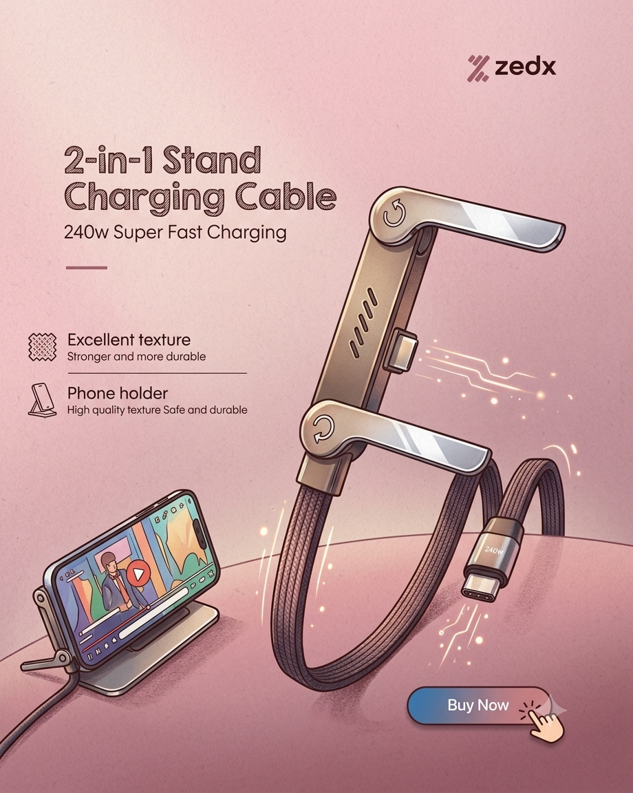 2-in-1 Stand Charging Cable