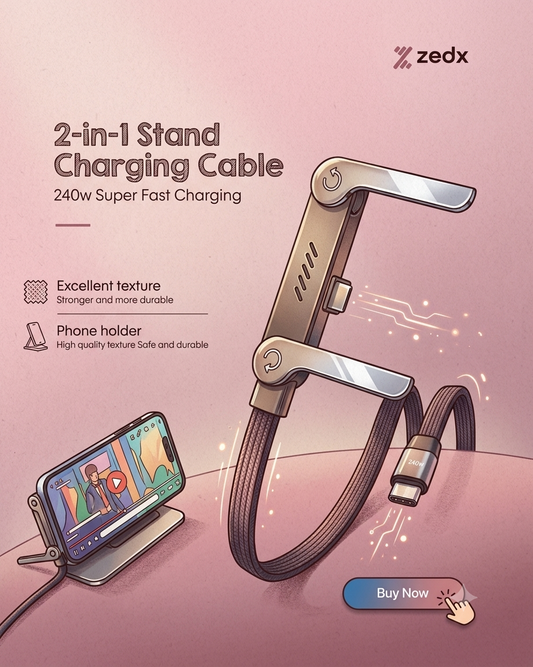 2-in-1 Stand Charging Cable